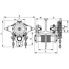 Jednonosníková kočka Z420 vnitřní rozměry