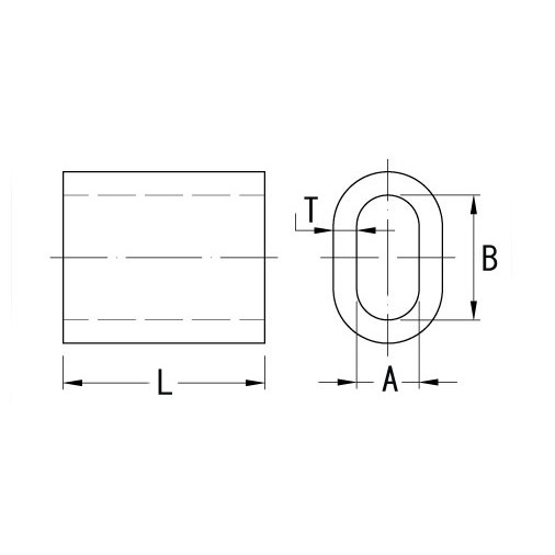 Lanová objímka oválná nerezová schéma
