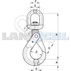 hák otočný samosvěrný kluzný SKS třída 10 rozměry