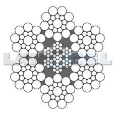 Ocelové lano 6x19S-IWRC mazané - průměr lana: 11 mm, dráty: holé, pevnost: 1960