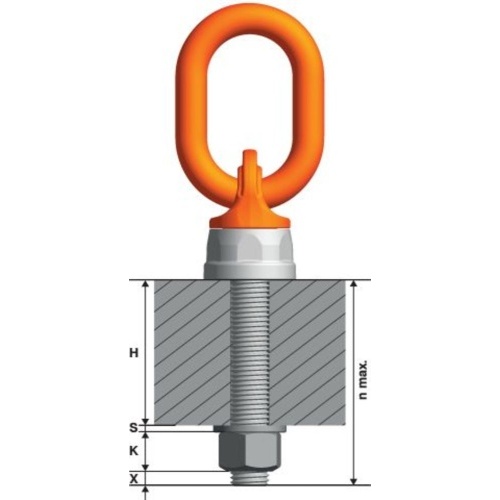 Otočný vázací bod PLDW delta rozměry šroub a uchycení
