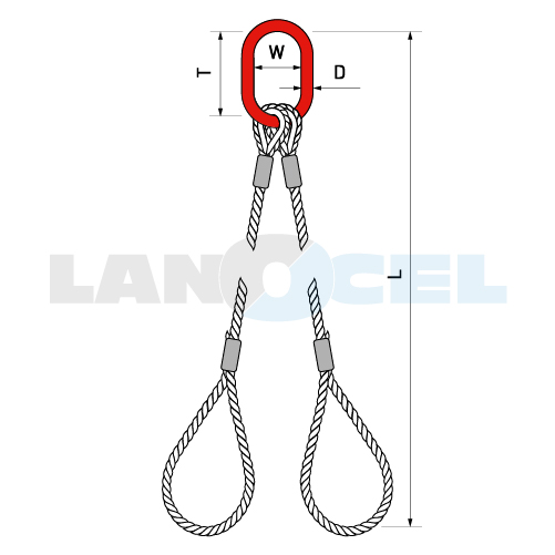 lanový dvojzávěs, typ 220L-WC rozměry