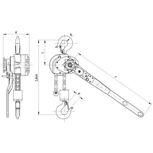 Řehtačkový zvedák RZV rozměry