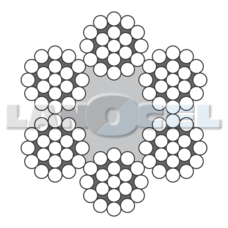 Ocelové lano 6x19M-FC - průměr lana: 2 mm, dráty: pozinkované, pevnost: 1960