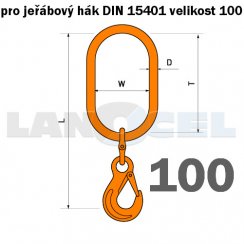 Redukční závěs s hákem pro jeřábový hák vel.100 dle DIN 15401