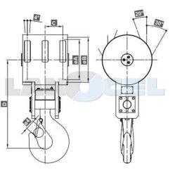Jeřábová kladnice 1HF rozměry