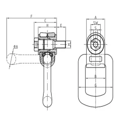 Otočný vázací bod LBAW schéma