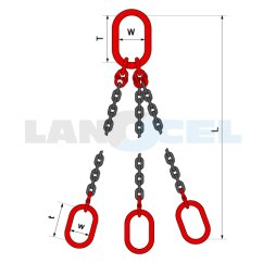 řetězový TROJZÁVĚS 310M00 třída 8 rozměry