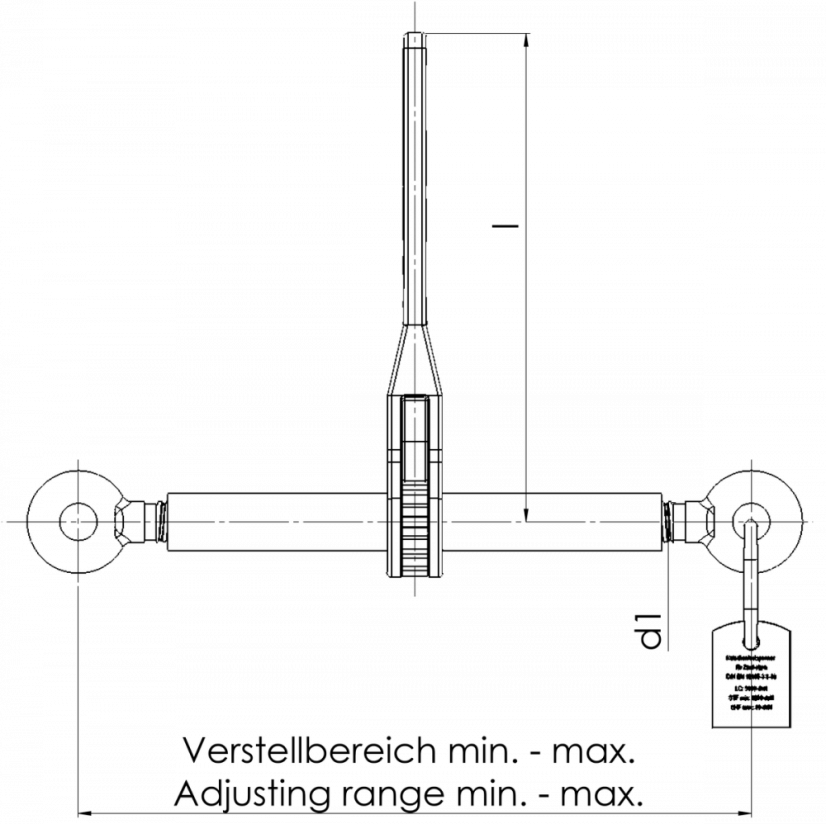 kotevní ráčna s oky RSW nákres