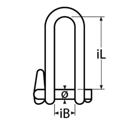 Nerezový třmen rovný rychloupínací prodloužený zploštělý DWLSR schéma