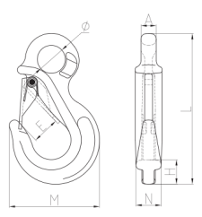 hák s okem HS847, třída 8