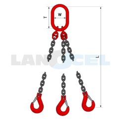 řetězový TROJHÁK 314M00 třída 8 rozměry