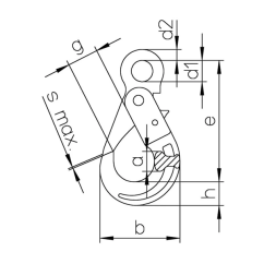 hák samosvěrný s okem LHWP třída 12 schéma