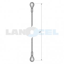 ocelové lano s očnicemi a nalisovanými objímkami, typ 111L-WC rozměry