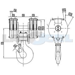 Jeřábová kladnice 1HL rozměry
