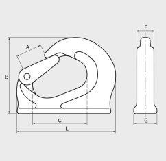 Navařovací hák BAG rozměry
