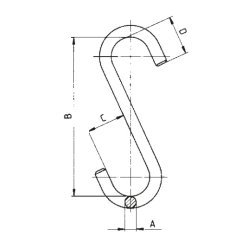 S-hák prodloužený otevřený SGP-1700 schéma