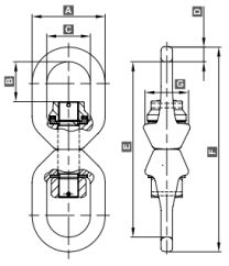 Obrtlík kluzný pozinkovaný, třída 8 rozměry