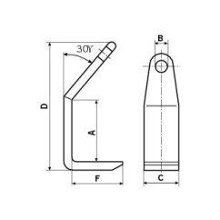 hák stohovací s okem BVE třída 8 rozměry