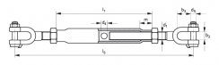 Nerezový napínák trubkový vidlice-vidlice - AISI 316 rozměry