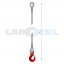 ocelové lano očnice-hák, typ 114L-WC - průměr: 6 mm, délka: 1 m, povrch: pozinkované