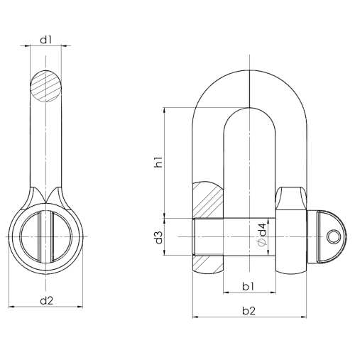 třmen rovný DIN 82101 typ A rozměry