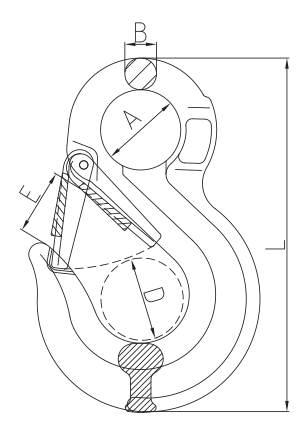 hák s okem HS013, třída 8 - nosnost: 1,12 t