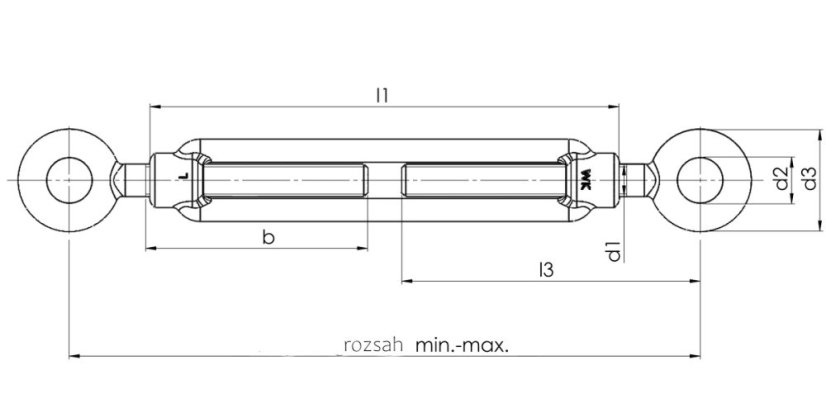 Nerezový napínák OKO-OKO DIN 1480 - AISI 316 - závit: M10