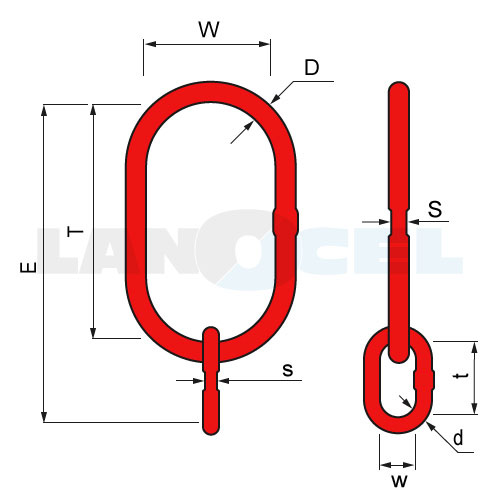 závěsné oko 260x140mm třída 8 - označení: SA16 1-6