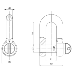 třmen rovný DIN 82101 typ A rozměry