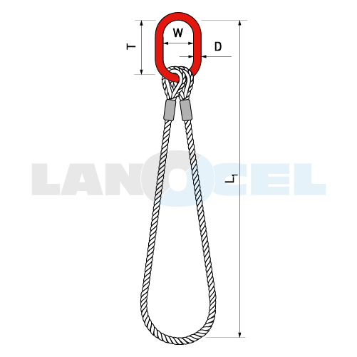 jednoduchá lanová smyčka, typ 226L-FC rozměry