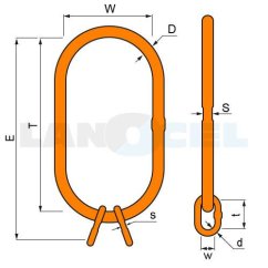 závěsná hlava VSAW 460/500x250mm třída 10 rozměry