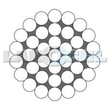 Ocelové lano 1x37M pozinkované struktura