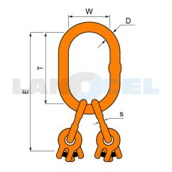 závěsný systém zvětšený KMGW4 třída 10 rozměry