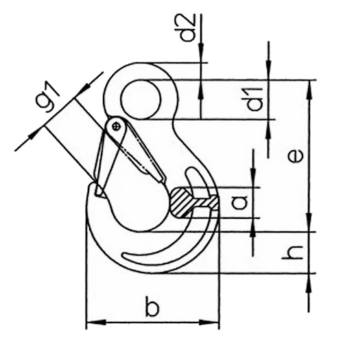 hák vidlicový KHSW třída 10 schéma