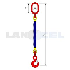 textilní vazák OKO-HÁK typ 103T kruhové smyčky R1 rozměry