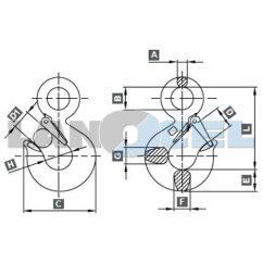 hák s okem 101DS, třída 4 rozměry
