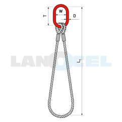 jednoduchá lanová smyčka, typ 226L-FC rozměry