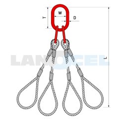 lanový čtyřzáves, typ 430L-FC rozměry