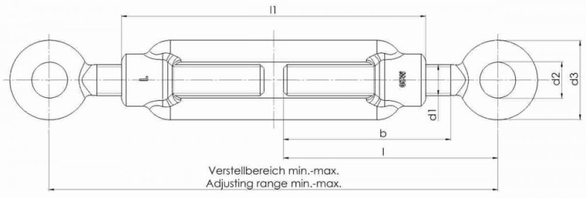 Napínák OKO-OKO DIN 1480 - S235JR, pozinkovaný rozměry