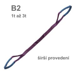 Plochý popruh s oky B2 dvouvrstvý  -  široké provedení