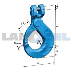 hák samosvěrný vidlicový KLHGWP třída 12 rozměry