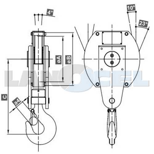 Jeřábová kladnice 1UB rozměry