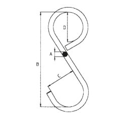 S-hák uzavřený SGSU-1610 schéma