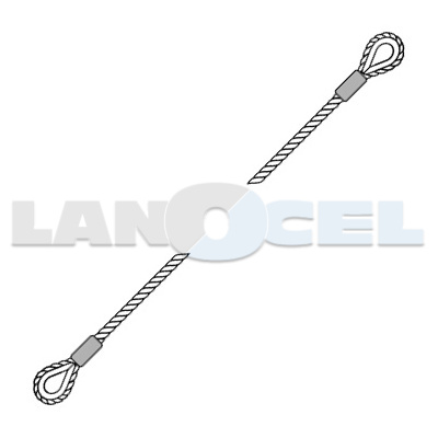 ocelové lano s očnicemi a nalisovanými objímkami, typ 111L-FC základní náhled