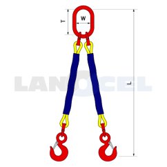 textilní DVOJHÁK typ 203T kruhové smyčky R1 rozměry