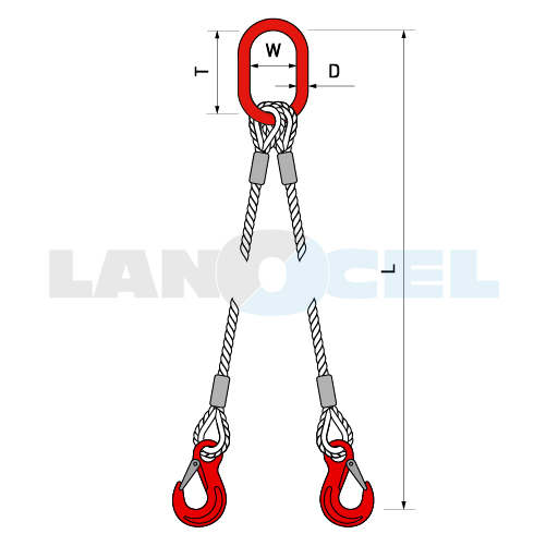 lanový vazák dvojhák, typ 224L-FC rozměry