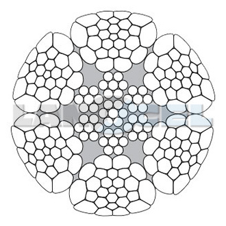 Lesnické válcované lano FOREST 626 struktura