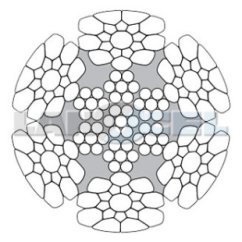 Lesnické válcované lano FOREST 619 struktura