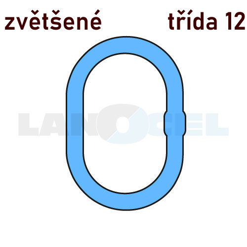závěsné oko zvětšené MWP třída 12 - označení: MWP 13